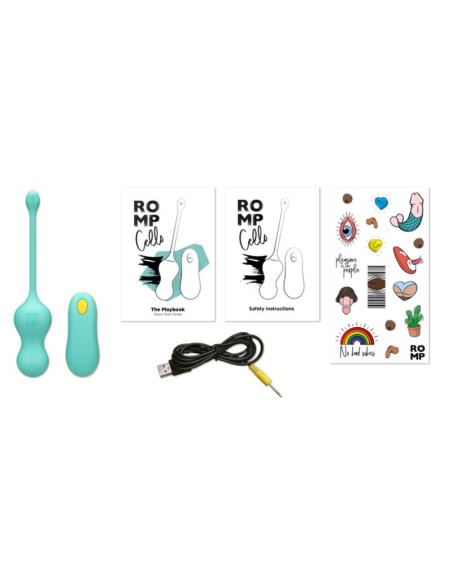 ROMP CELLO HUEVO VIBRADOR MULTIFUNCIAN TURQUESA CONTROL REMOTO