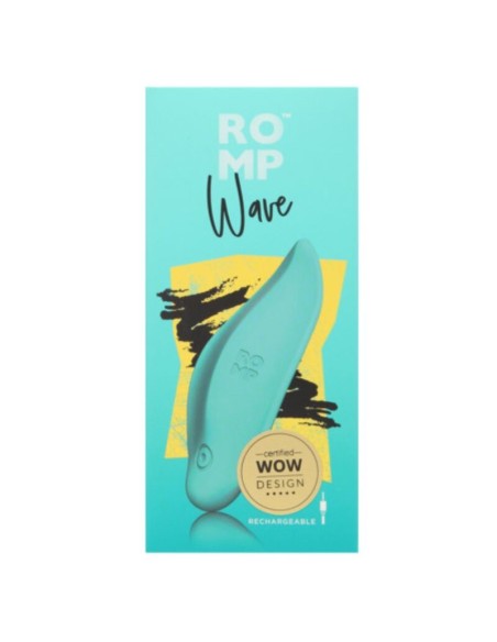ROMP WAVE VIBRADOR ESTIMULADOR DE CLATORIS FORMA ERGONAMICA VERDE AGUA