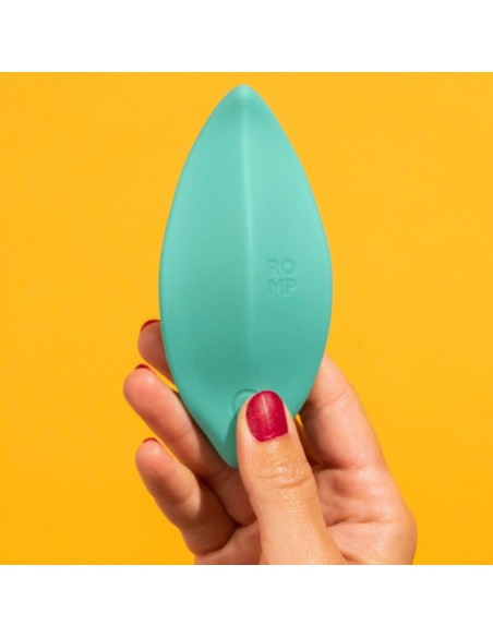 ROMP WAVE VIBRADOR ESTIMULADOR DE CLATORIS FORMA ERGONAMICA VERDE AGUA