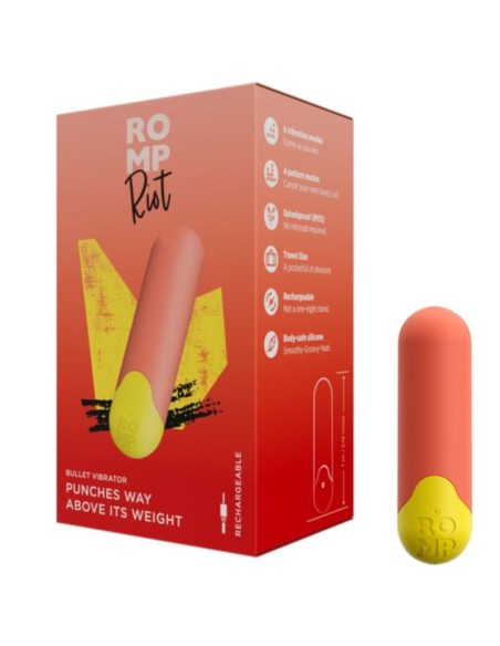 ROMP RIOT BALA VIBRADORA MULTIFUNCIAN NARANJA AMARILLA