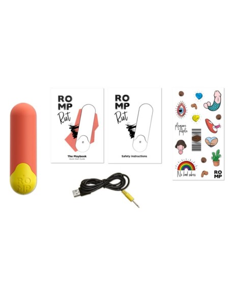 ROMP RIOT BALA VIBRADORA MULTIFUNCIAN NARANJA AMARILLA