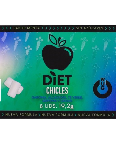 WUG diet El chicle funcional sin azAºcar con sabor menta BLISTER 8 UDS