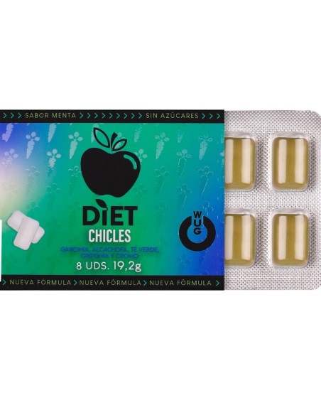 WUG diet El chicle funcional sin azAºcar con sabor menta BLISTER 8 UDS