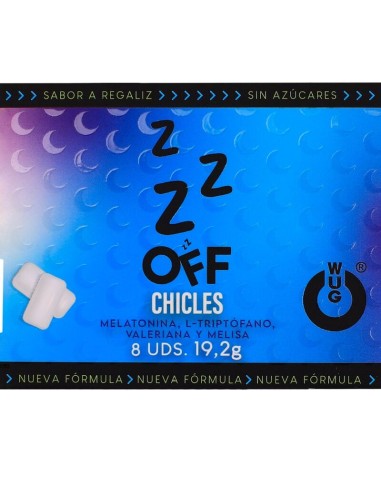 WUG off El chicle funcional con melatonina y valeriana sabor regaliz BLISTER 8 UDS