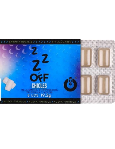 WUG off El chicle funcional con melatonina y valeriana sabor regaliz BLISTER 8 UDS