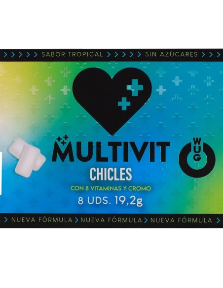 WUG multivit El chicle funcional multivitamA nico sabor tropical BLISTER 8 UDS