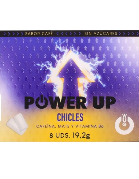 WUG power up El chicle funcional con cafeA na y mate sabor cafAC BLISTER 8 UDS