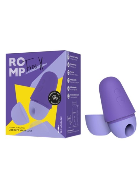 ROMP FREE X ESTIMULADOR DE CLATORIS CON TAPA 10 NIVELES RECARGABLE MORADO