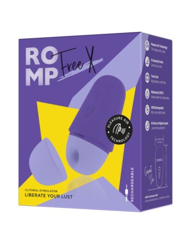 ROMP FREE X ESTIMULADOR DE CLATORIS CON TAPA 10 NIVELES RECARGABLE MORADO
