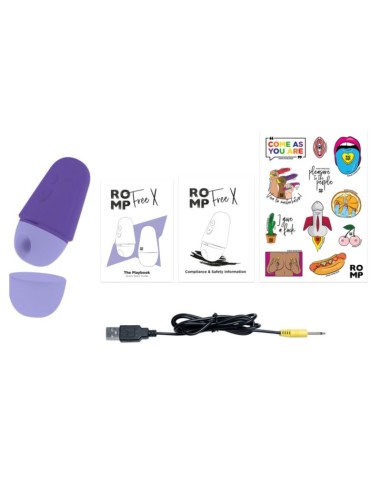 ROMP FREE X ESTIMULADOR DE CLATORIS CON TAPA 10 NIVELES RECARGABLE MORADO