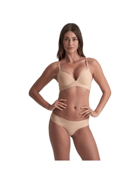 BYE BRA PACK 2 TANGAS INVISIBLES BEIGE Y NEGRO TALLA S