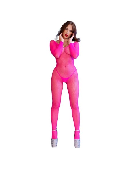 CHILIROSE CR 4894 BODYSTOCKING MALLA ROSA NEON S M