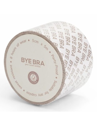 BYE BRA BODY TAPE DOUBLE SIDED CINTA DE DOBLE CARA BEIGE TALLA ANICA 5 x 500 CM
