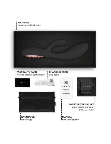 LELO INA THRUST VIBRADOR RABBIT CON EMPUJE NEGRO