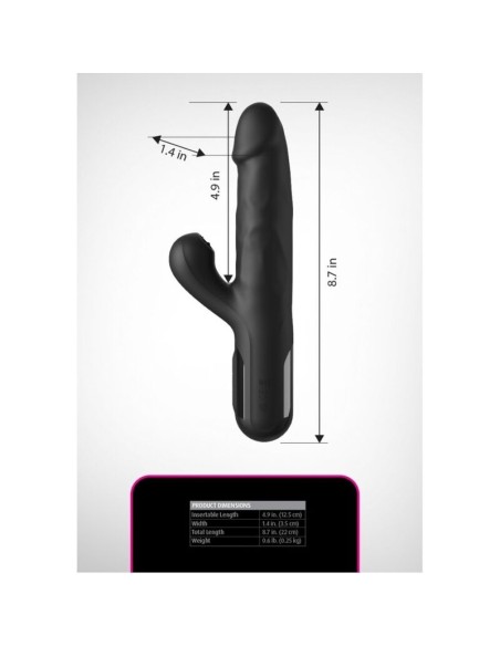 FETISH FANTASY SERIES VIBRADOR RABBIT SONIX SILICONE THRUSTER NEGRO