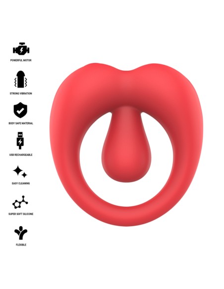 INTENSE RUSSELL ANILLO VIBRADOR CON ESTIMULACIAN DE CLATORIS ROJO