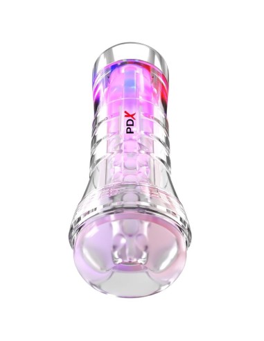 PDX ELITE MASTURBADOR TRANSPARENTE VIEWTUBE XXL LED STROKER 273 CM