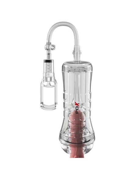 PDX ELITE MASTURBADOR TRANSPARENTE VIEWTUBE VAC XXL CON BOMBA DE SUCCIAN 273 CM