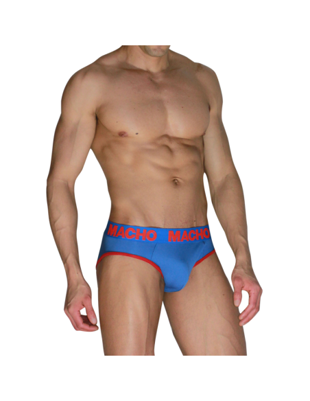 MACHO MCH005 SLIP CLASICO AZULAN ROJO S