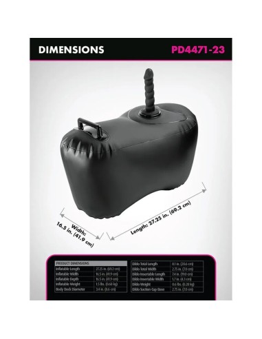 FETISH FANTASY SERIES SILLAN HINCHABLE BODY DOCK CON DILDO 692 CM NEGRO