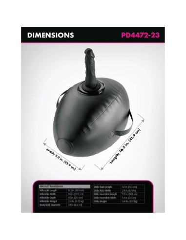 FETISH FANTASY SERIES HINCHABLE BODY DOCK CON DILDO NEGRA 419 CM