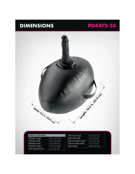 FETISH FANTASY SERIES HINCHABLE BODY DOCK CON DILDO NEGRA 419 CM
