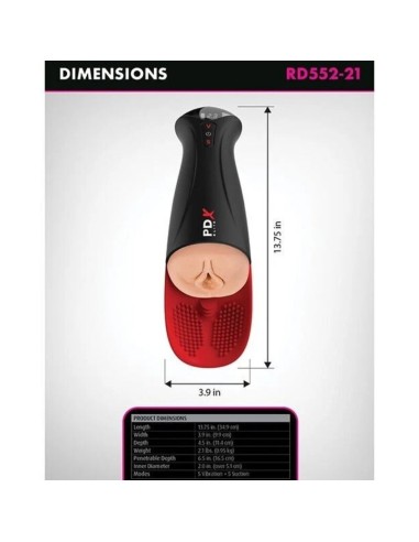 PDX ELITE MASTURBADOR AUTOMATICO FUCK O MATIC PRO XL 42 CM