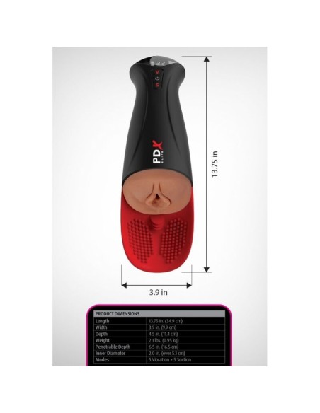 PDX ELITE MASTURBADOR AUTOMATICO FAP O MATIC PRO XL VIBRADOR MARRAN 349 CM