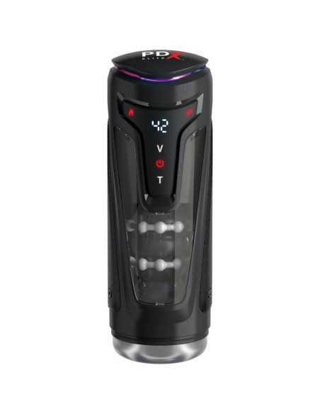 PDX ELITE MASTURBADOR AUTOMATICO MOTO BATOR PRO THRUSTING STROKER VIBRADOR Y CALOR 265 CM