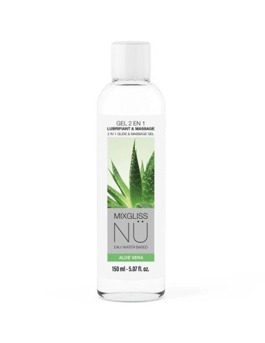 MIXGLISS GEL NA 2 EN 1 LUBRICANTE BASE AGUA Y MASAJE NURU ALOE VERA 150 ML