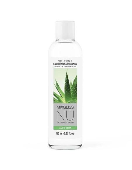 MIXGLISS GEL NA 2 EN 1 LUBRICANTE BASE AGUA Y MASAJE NURU ALOE VERA 150 ML