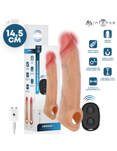 MR INTENSE ARNOLD M VIBRADOR FUNDA PENE SILICONA CONTROL REMOTO 145 CM A 4 CM