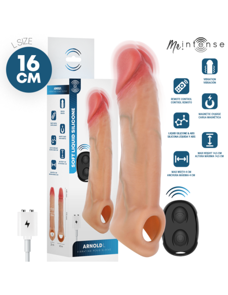 MR INTENSE ARNOLD L VIBRADOR FUNDA PENE SILICONA CONTROL REMOTO 16 CM A 45 CM